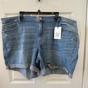 Cosmic Blue Love Women's Rolled Hem Jean Shorts